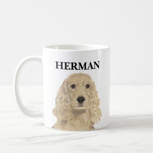 Personalisiert Blonde Tan Golden Cocker Spaniel Kaffeetasse (Links)