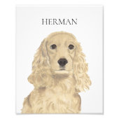 Personalisiert Blonde Tan Golden Cocker Spanische Fotodruck (Vorne)