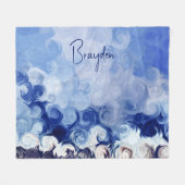 Personalisiert Blue Abstrakt Circles Fleece Blanko (Vorderseite (Horizontal))