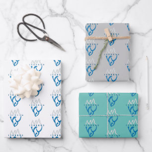 Personalisiert Blue Abstrakt Iceberg Inspiration Geschenkpapier Set