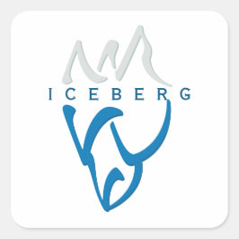 Personalisiert Blue Abstrakt Iceberg Inspiration Quadratischer Aufkleber