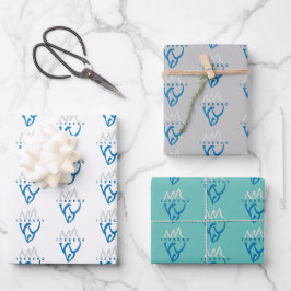 Personalisiert Blue Abstrakt Iceberg Motivierend Geschenkpapier Set