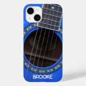 Personalisiert Blue Acoustic Guitar Case-Mate iPhone Hülle (Rückseite)