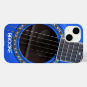 Personalisiert Blue Acoustic Guitar Case-Mate iPhone Hülle (Rückseite (Horizontal))