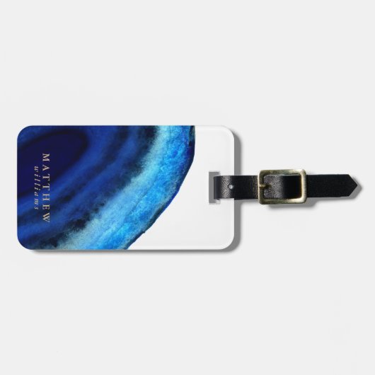 Personalisiert | Blue Agate Gepäckanhänger (Vorderseite horizontal)