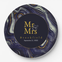 Personalisiert Blue Agate Wedding Mr. Mrs