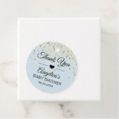 Personalisiert Blue and Gold Bridal Baby Dusche Geschenkanhänger (Beispiel)