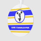 Personalisiert Blue and Gold Cheerleader Ornament (Vorderseite)