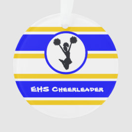 Personalisiert Blue and Gold Cheerleader Ornament