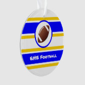 Personalisiert Blue and Gold Football Ornament (Vorderseite)
