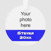 Personalisiert Blue and Gold Football Ornament (Rückseite)