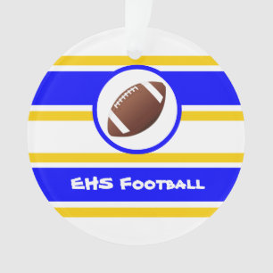 Personalisiert Blue and Gold Football Ornament