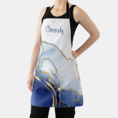 Personalisiert Blue and Gold Glitzer Schürze (InSitu)