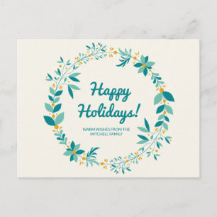 Personalisiert - Blue and Minze Wreath Postkarte