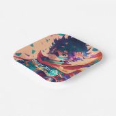 Personalisiert Blue and Red Anime Superhero Boy Pappteller (Gewinkelt)