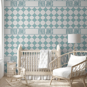 Personalisiert Blue Aquamarin Diamonds Baby Name Tapete
