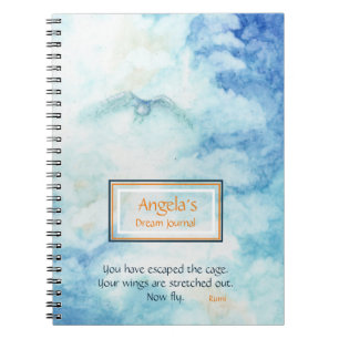 Personalisiert Blue Art Rumi Journal-Notebook Notizblock