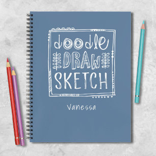 Personalisiert Blue Artist Sketchbook-Notebook Notizblock