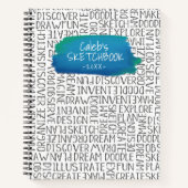 Personalisiert Blue Artist Sketchbook-Notebook Notizblock (Vorderseite)