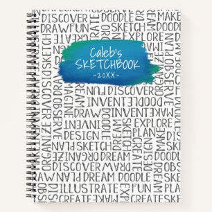 Personalisiert Blue Artist Sketchbook-Notebook Notizblock