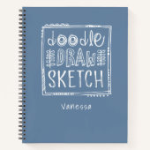 Personalisiert Blue Artist Sketchbook-Notebook Notizblock (Vorderseite)