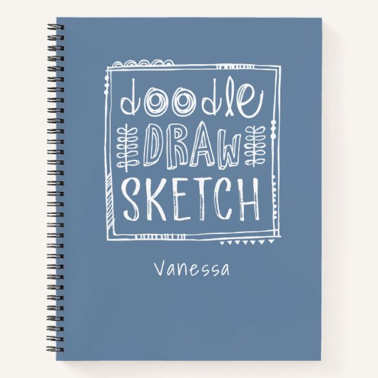Personalisiert Blue Artist Sketchbook-Notebook Notizblock (Vorderseite)