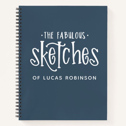 Personalisiert Blue Artist Sketchbook Notizblock (Vorderseite)