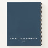 Personalisiert Blue Artist Sketchbook Notizblock (Rückseite)