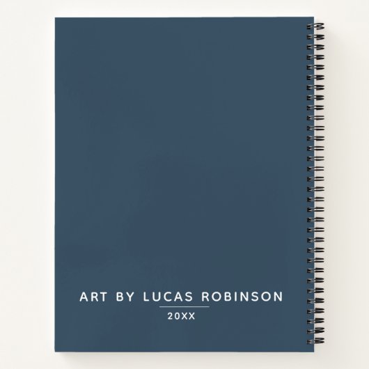 Personalisiert Blue Artist Sketchbook Notizblock (Rückseite)