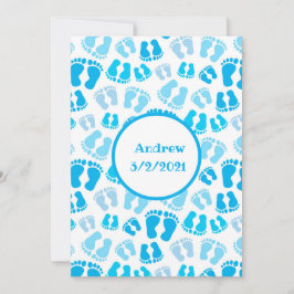 Personalisiert Blue Baby Boy Baby Feet Dankeskarte