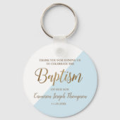 Personalisiert Blue Baby Boy Taufe danke Schlüsselanhänger (Rückseite)