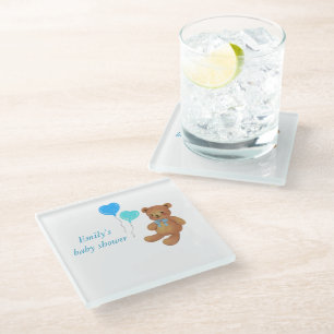 Personalisiert Blue Baby Dusche Untersetzer - Foto