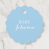 Personalisiert Blue Baby Feet BOY Babydusche Geschenkanhänger (Rückseite)