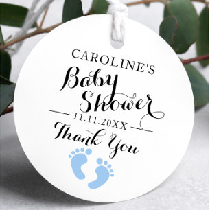 Personalisiert Blue Baby Feet BOY Babydusche Geschenkanhänger