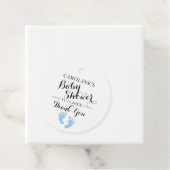 Personalisiert Blue Baby Feet BOY Babydusche Geschenkanhänger (Beispiel)