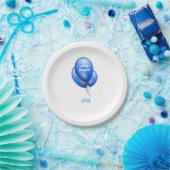 Personalisiert Blue Balloons Geburtstag Pappteller (Party)