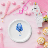 Personalisiert Blue Balloons Geburtstag Pappteller (Party)
