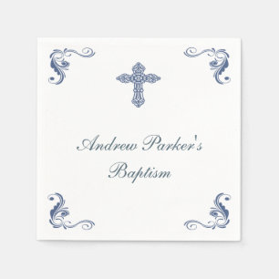 Personalisiert Blue Baptisse/Baby Dusche Napkins Serviette