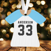 Personalisiert Blue Baseball Jersey Ornament
