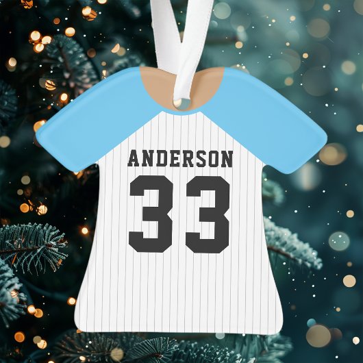 Personalisiert Blue Baseball Jersey Ornament