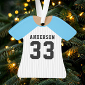 Personalisiert Blue Baseball Jersey Ornament