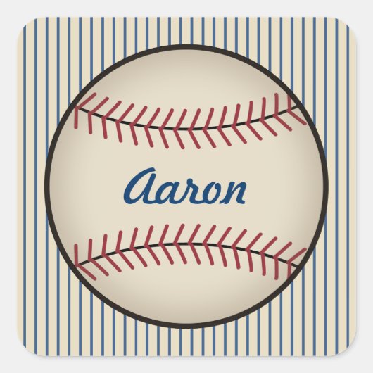 Personalisiert Blue Baseball Stickers (Vorderseite)