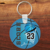 Personalisiert Blue Basketball Schlüsselanhänger (Vorderseite)