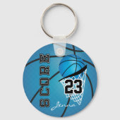 Personalisiert Blue Basketball Schlüsselanhänger (Rückseite)