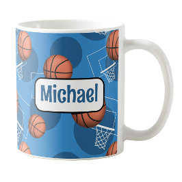 Personalisiert Blue Basketball Tasse