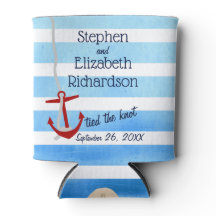 Personalisiert Blue Beachy Red Anchor