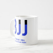 Personalisiert Blue Belt BJJ Jiu Jitsu Kaffeetasse (Vorderseite Links)