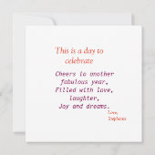 Personalisiert Blue Bird Blume Wasserfarbe Geburts Karte (Rückseite)