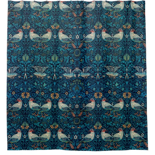Personalisiert Blue Bird William Morris  Duschvorhang (Vorderseite)