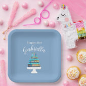 Personalisiert Blue Birthday Cake Pappteller (Party)
